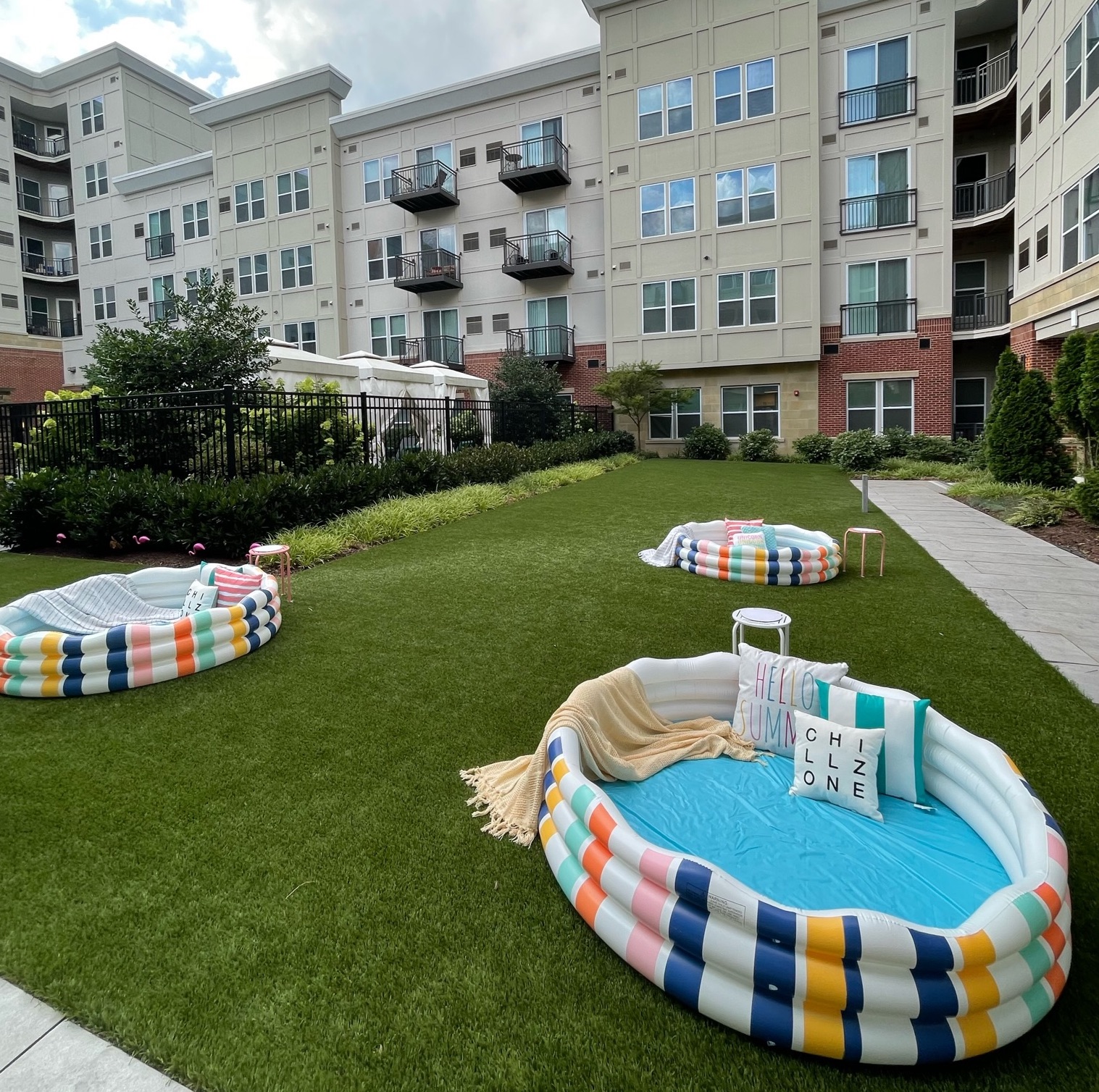 Remy pool party seating areas